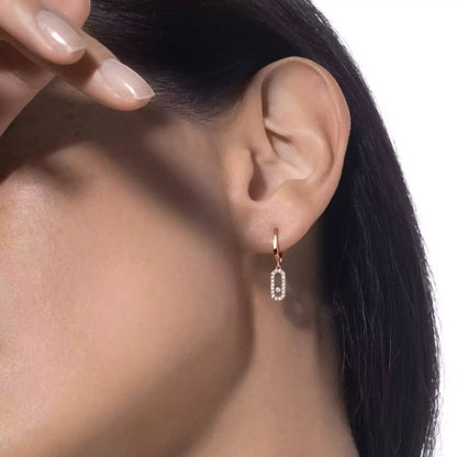 [Stars Jewelry]Move Uno Single Diamond Hoop Earring