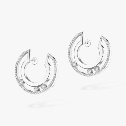 [Stars Jewelry]Move Romane Small Diamond Hoop Earrings