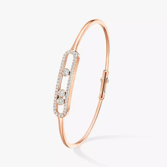 [Stars Jewelry]Move Pavé Diamond Bangle Bracelet M