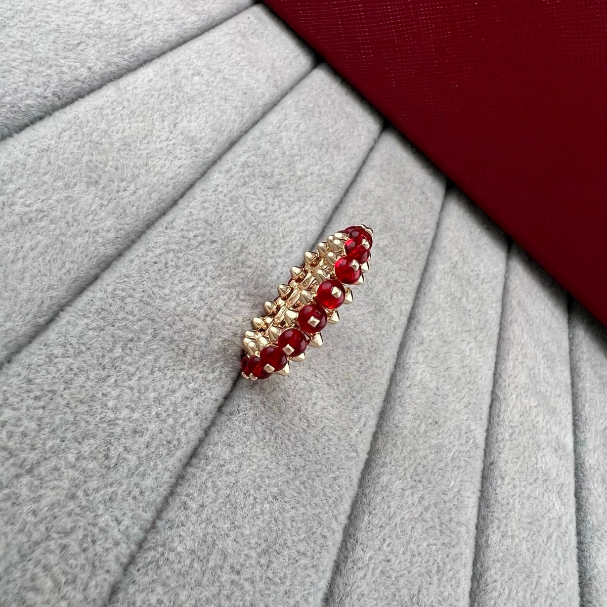 [Stars Jewelry]PYRAMID COLORED STONE STUD RING