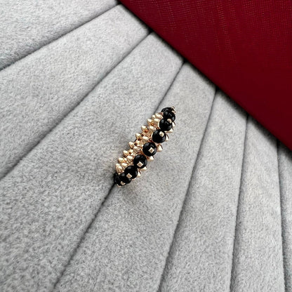 [Stars Jewelry]PYRAMID COLORED STONE STUD RING