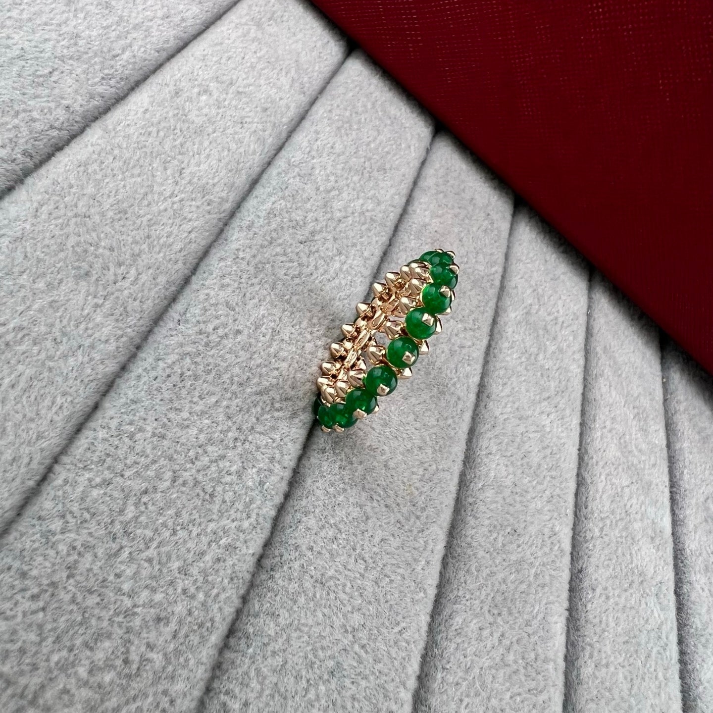 [Stars Jewelry]PYRAMID COLORED STONE STUD RING