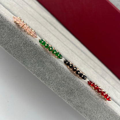 [Stars Jewelry]PYRAMID COLORED STONE STUD RING