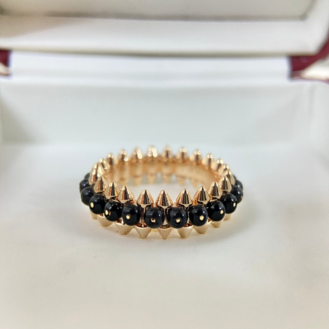 [Stars Jewelry]BLACK BEAD STUD RING