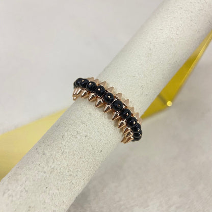 [Stars Jewelry]BLACK BEAD STUD RING