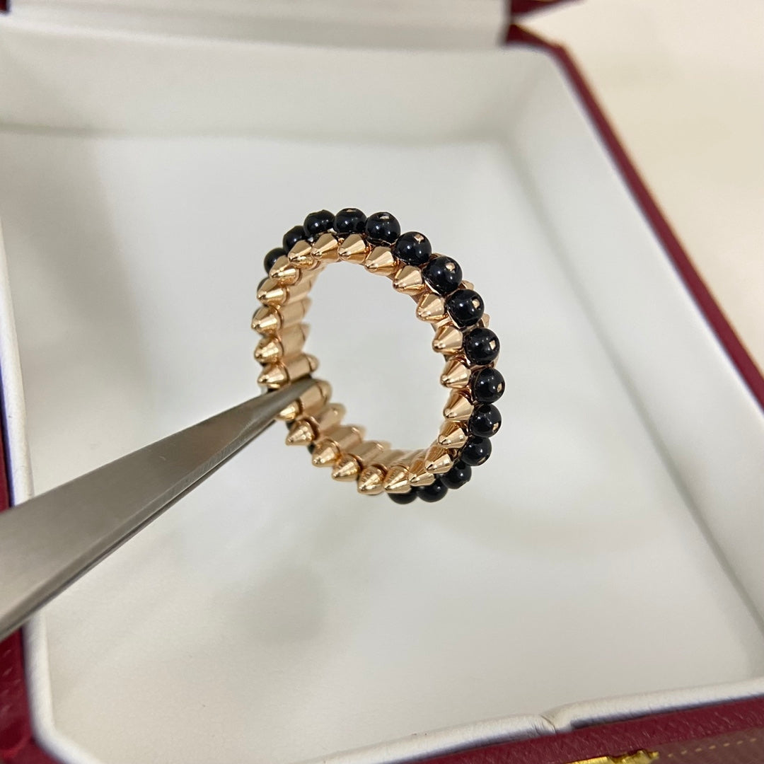 [Stars Jewelry]BLACK BEAD STUD RING