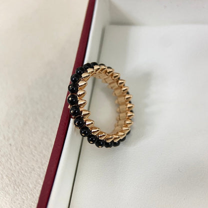 [Stars Jewelry]BLACK BEAD STUD RING