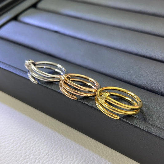 [Stars Jewelry]SMOOTH THREE-BAND NAIL RING