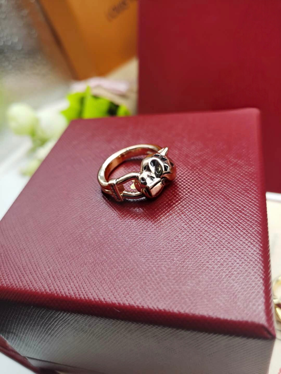 [Stars Jewelry]LEOPARD-HEAD LEOPARD-PRINT COUPLE RING