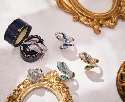 [Stars Jewelry]BRAND NEW LUXURY BLUE SNAKE RING