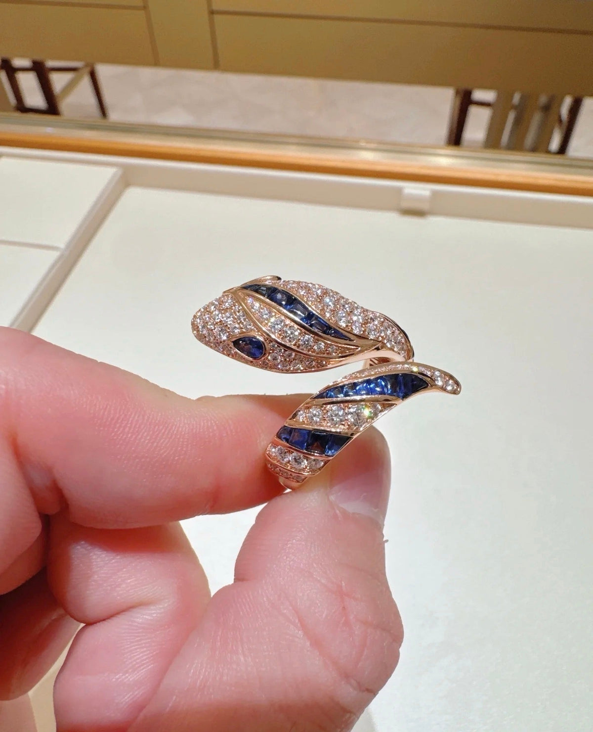 [Stars Jewelry]BRAND NEW LUXURY BLUE SNAKE RING