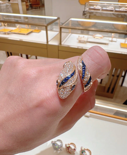 [Stars Jewelry]BRAND NEW LUXURY BLUE SNAKE RING
