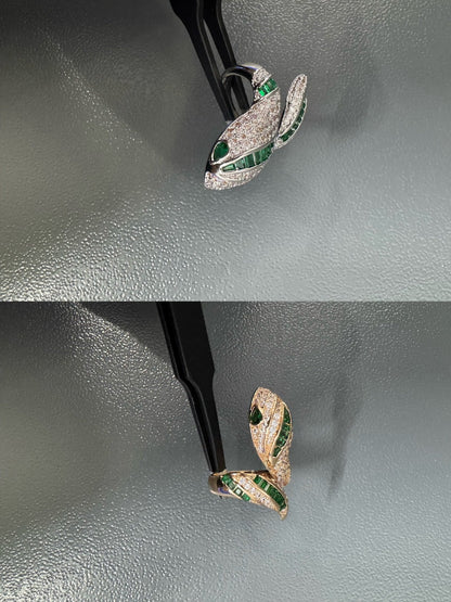 [Stars Jewelry]BRAND NEW LUXURY GREEN SNAKE RING