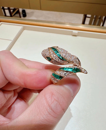 [Stars Jewelry]BRAND NEW LUXURY GREEN SNAKE RING
