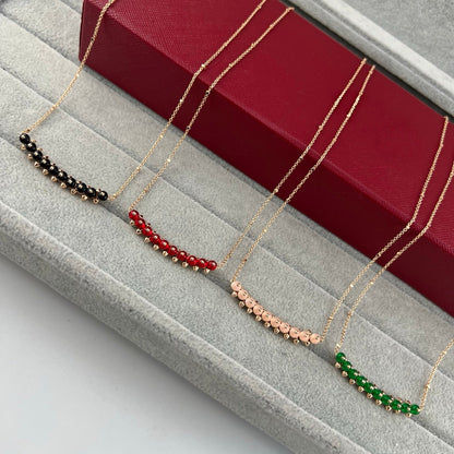 [Stars Jewelry]NEW STUD COLORED GEM PENDANT NECKLACE