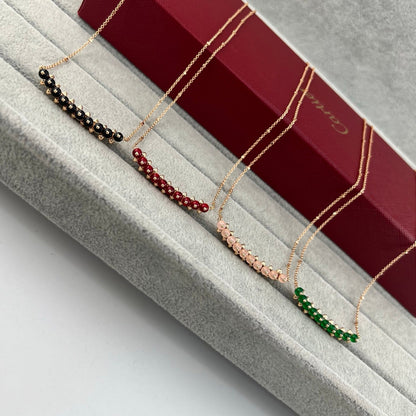 [Stars Jewelry]NEW STUD COLORED GEM PENDANT NECKLACE