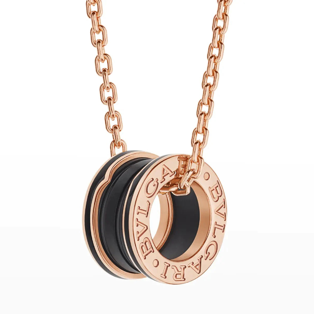 [Stars Jewelry]ZERO 1 BLACK CERAMIC PINK GOLD NECKLACE