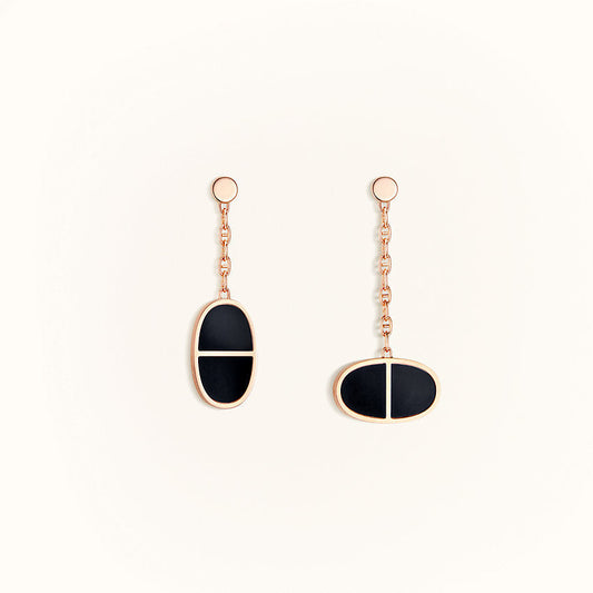 [Stars Jewelry]CHAINE VERSO BLACK CERAMIC EARRINGS