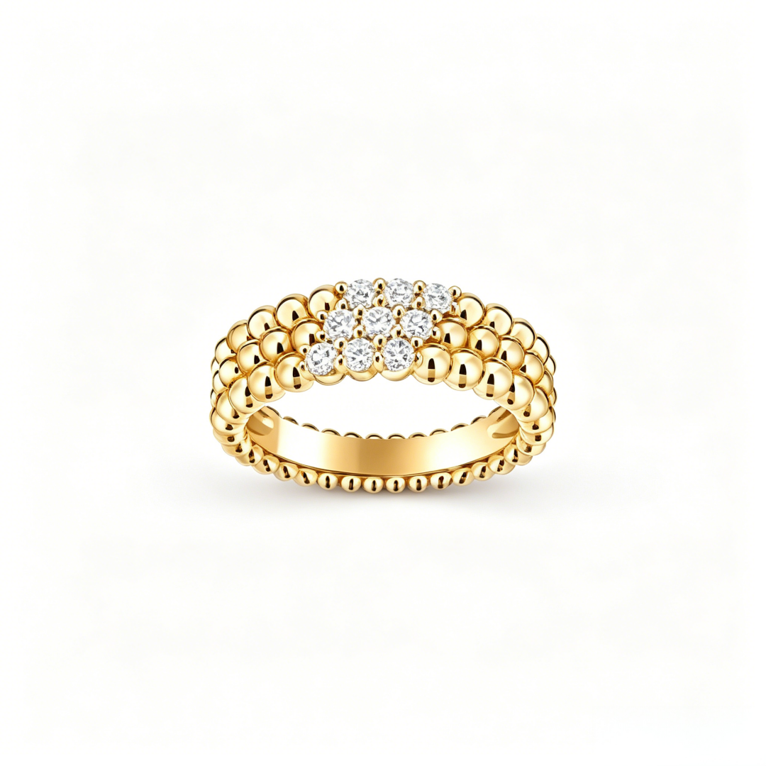 [Stars Jewelry] THREE-ROW DIAMOND RING