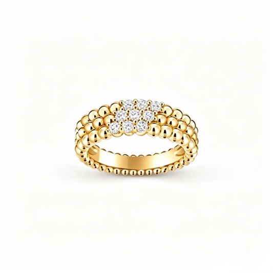 [Stars Jewelry] THREE-ROW DIAMOND RING