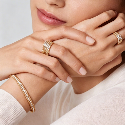 [Stars Jewelry] THREE-ROW DIAMOND RING