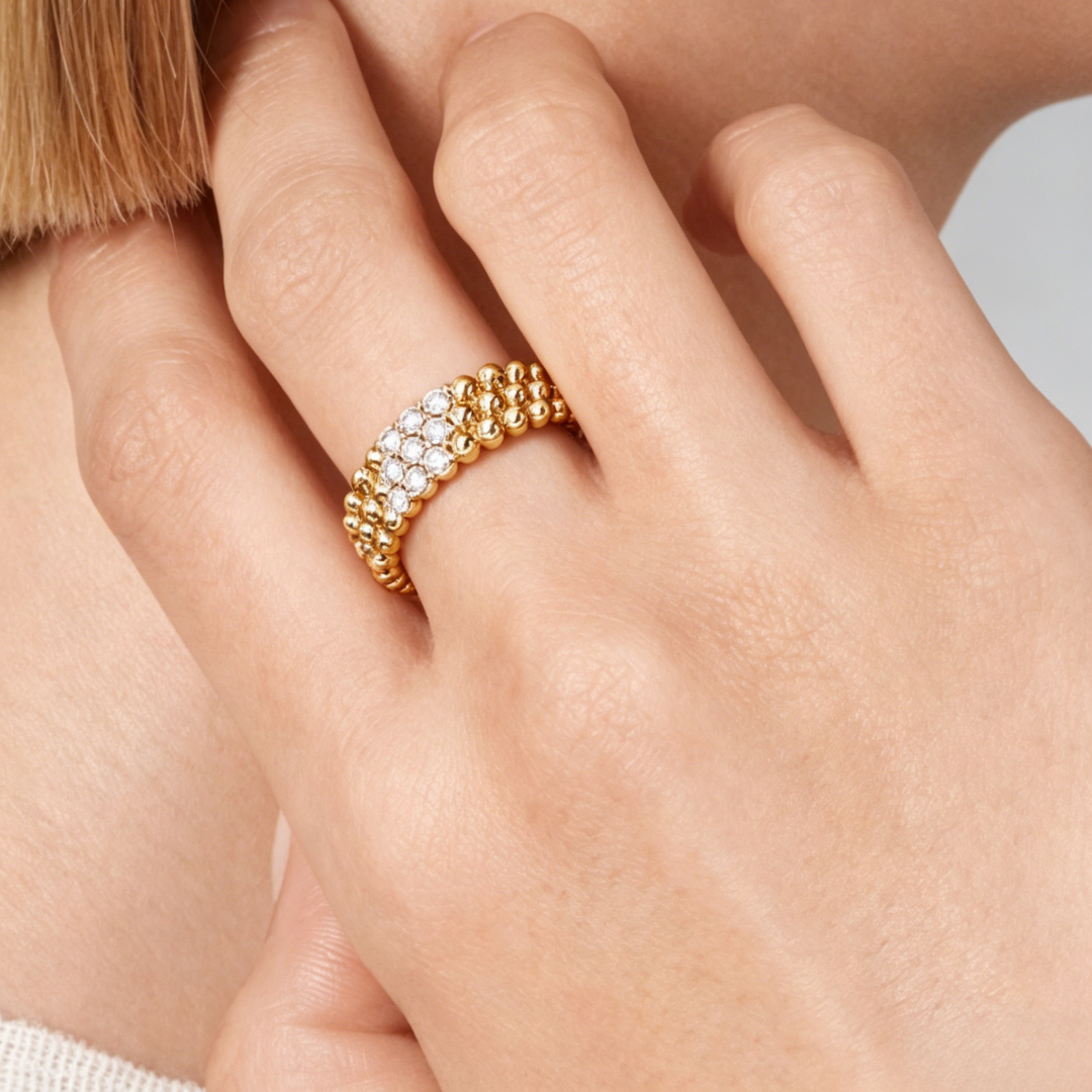 [Stars Jewelry] THREE-ROW DIAMOND RING