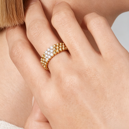 [Stars Jewelry] THREE-ROW DIAMOND RING