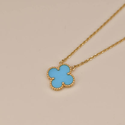 [Stars Jewelry]CLOVER 15MM VINTAGE TURQUOISE NECKLACE