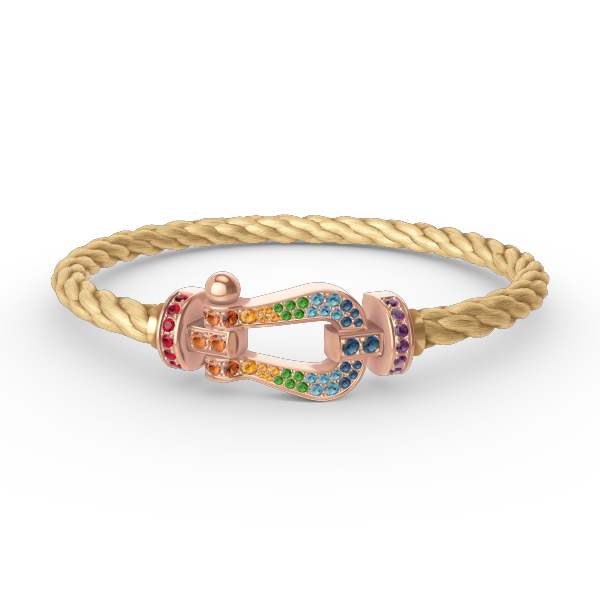 [Stars Jewelry]FORCE LARGE HORSESHOE  COLORED DIAMOND BRACELET ROSE GOLD