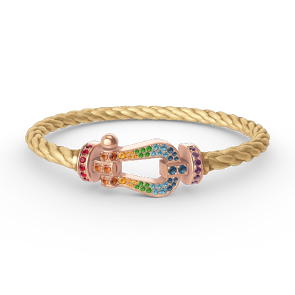 [Stars Jewelry]FORCE LARGE HORSESHOE  COLORED DIAMOND BRACELET ROSE GOLD