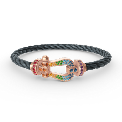 [Stars Jewelry]FORCE LARGE HORSESHOE  COLORED DIAMOND BRACELET ROSE GOLD