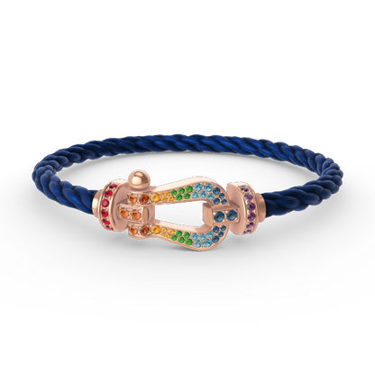 [Stars Jewelry]FORCE LARGE HORSESHOE  COLORED DIAMOND BRACELET ROSE GOLD