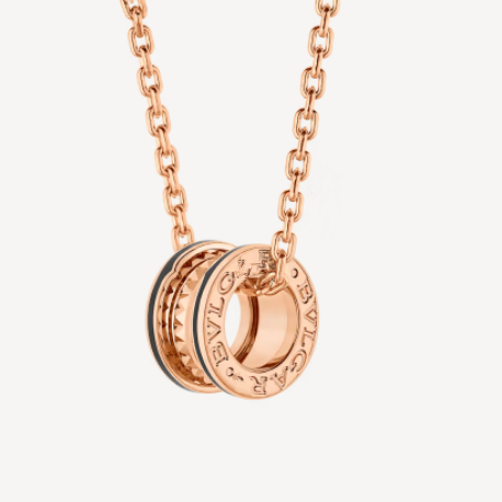[Stars Jewelry]ZERO 1 ROCK PEDANT PINK GOLD BLACK NECKLACE