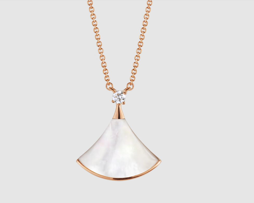 [Stars Jewelry]DREAM NECKLACE WHITE MOP PINK GOLD 1 DIAMOND