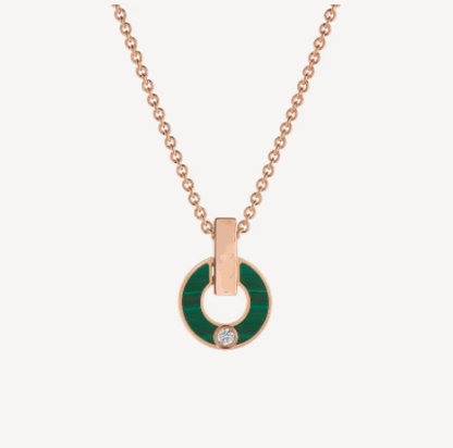 [Stars Jewelry]GARI NECKLACE PINK GOLD MALACHITE