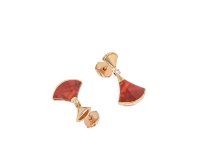 [Stars Jewelry]DREAM Carnelian PINK GOLD EARRINGS