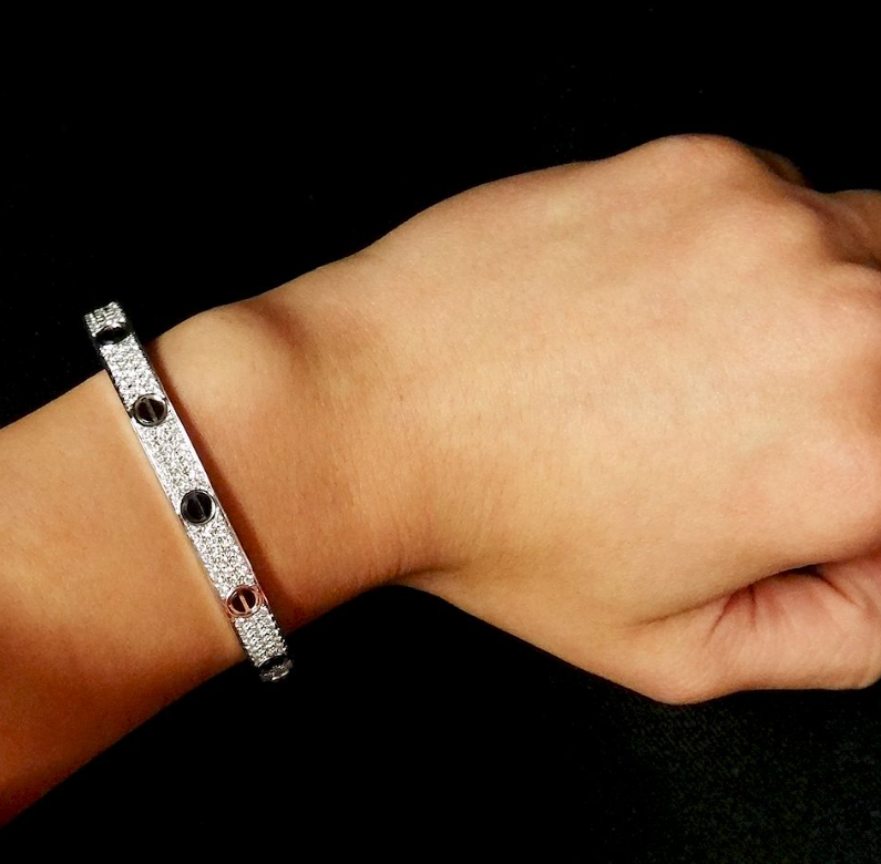 [Stars Jewelry]LOVE BRACELET 6.1MM DIAMOND-PAVED CERAMIC