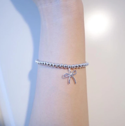 [Stellar jewels]STERLING SILVER BOW BEAD BRACELET