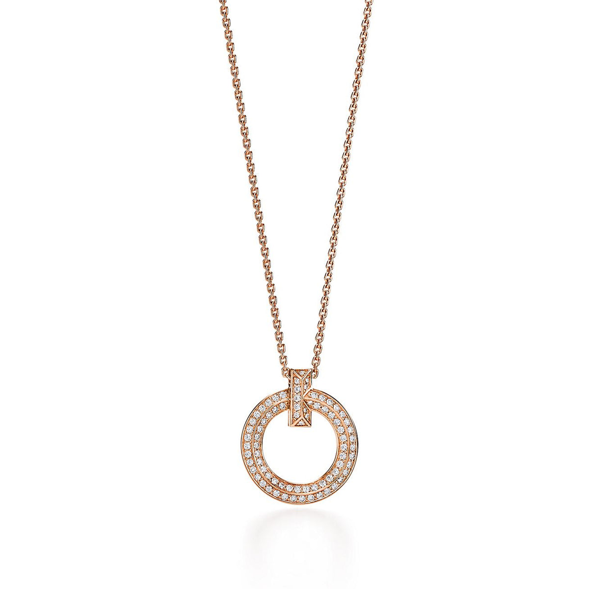 [Stellar jewels]T1 CIRCLE DIAMOND PAVED MEDIUM NECKLACE