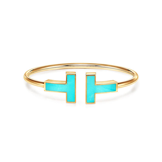 [Stellar jewels]T WIDE TURQUOISE OPEN BRACELET