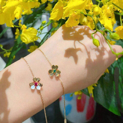 [Stars Jewelry]FRIVOLE GOLD FLOWER PINK MALACHITE BRACELET