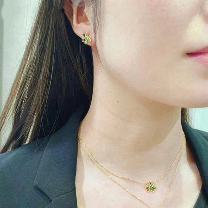 [Stars Jewelry]FRIVOLE  FLOWER MALACHITE EARRINGS