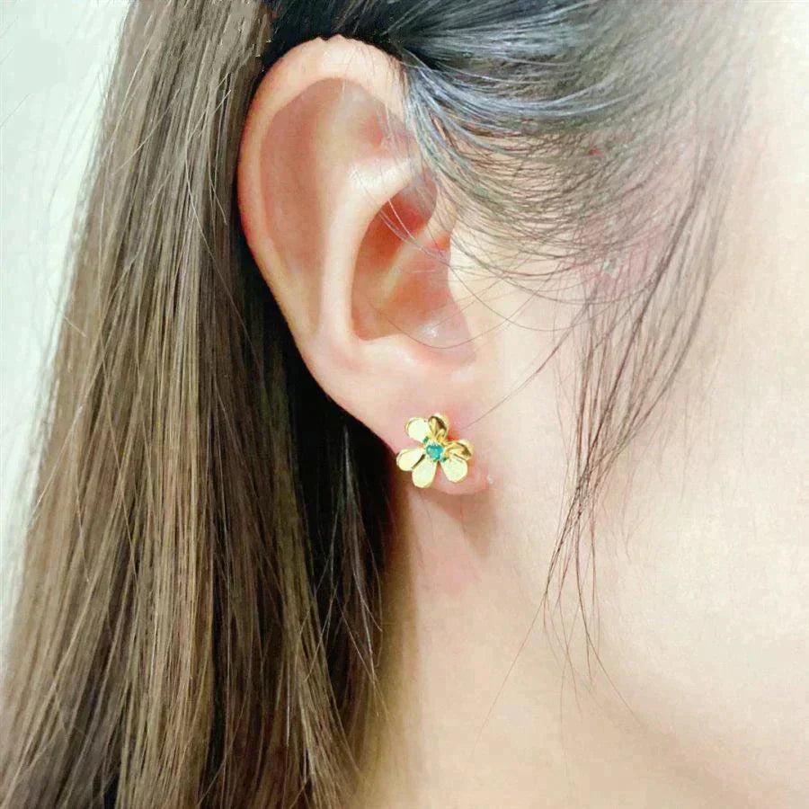 [Stars Jewelry]FRIVOLE  FLOWER MALACHITE EARRINGS