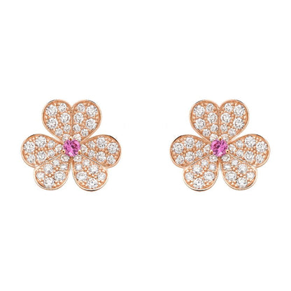 [Stars Jewelry]FRIVOLE PINK GOLD FLOWER DIAMOND EARRINGS