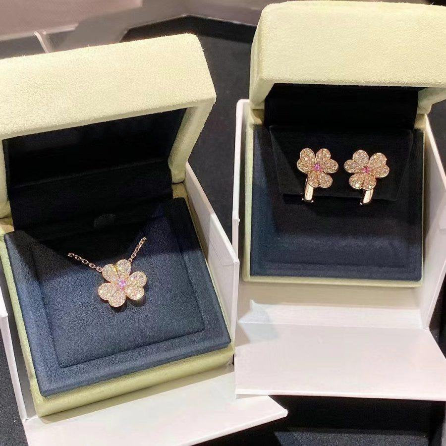 [Stars Jewelry]FRIVOLE ROSE GOLD FLOWER DIAMOND NECKLACE