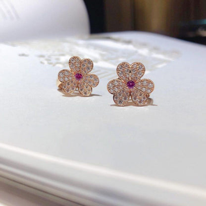 [Stars Jewelry]FRIVOLE PINK GOLD FLOWER DIAMOND EARRINGS