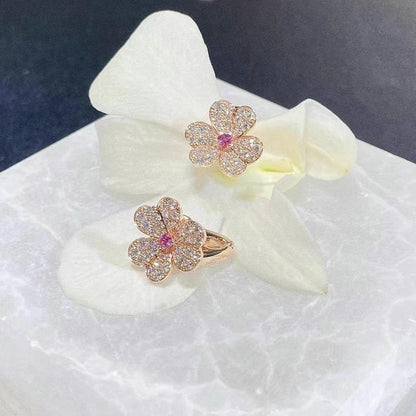 [Stars Jewelry]FRIVOLE PINK GOLD FLOWER DIAMOND EARRINGS