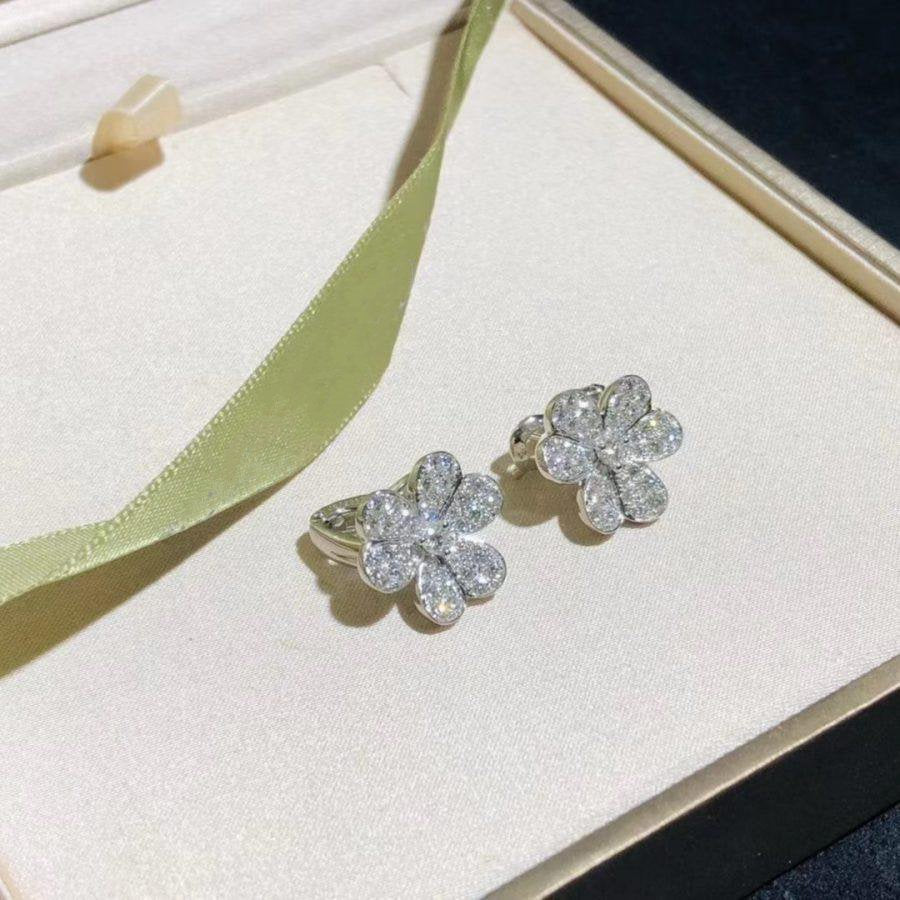 [Stars Jewelry]FRIVOLE SILVER FLOWER DIAMOND EARRINGS