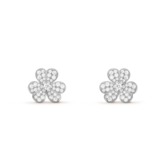 [Stars Jewelry]FRIVOLE SILVER FLOWER DIAMOND EARRINGS