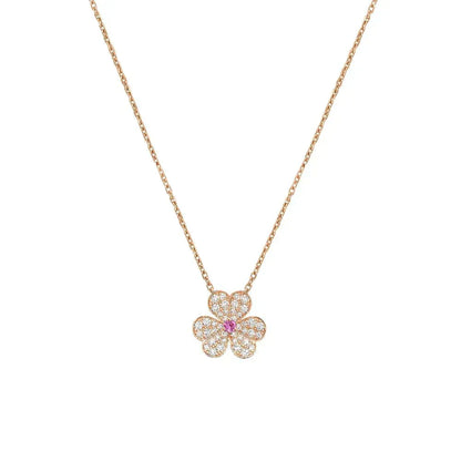 [Stars Jewelry]FRIVOLE ROSE GOLD FLOWER DIAMOND NECKLACE